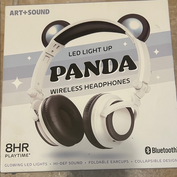 Other - Panda Wireless Headphones with LED Light, BNIB (COS1)